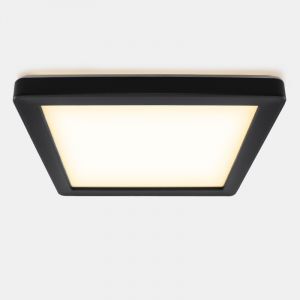 Plastic bathroom ceiling light black, Shivani, 15W, 3000K LED, IP44