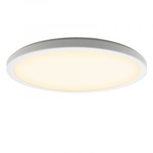 Plastic flush ceiling light white, Shona, 22W, 3000K LED, 3-step dimmable