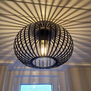 Industrial flush ceiling light black, Lieve