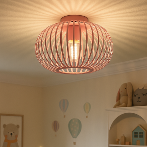 Industrial flush ceiling light pink, Lieve