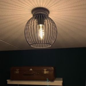 Industrial flush ceiling light black, Wiro