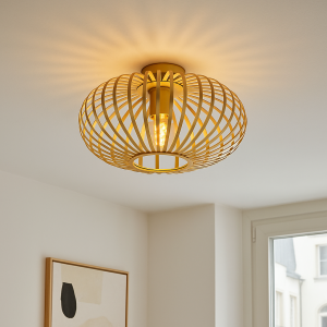 Industrial flush ceiling light gold, Lieve
