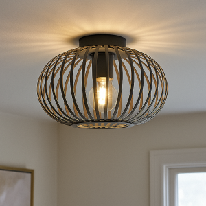 Industrial flush ceiling light grey, Lieve