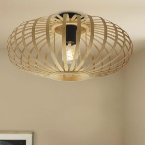 Bamboo flush ceiling light brown, Lieve