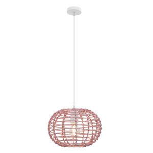 Rattan pendant light pink, Roza