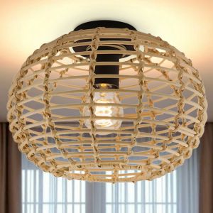 Rattan ceiling light brown, Roza