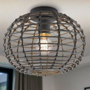 Rattan ceiling light grey, Roza