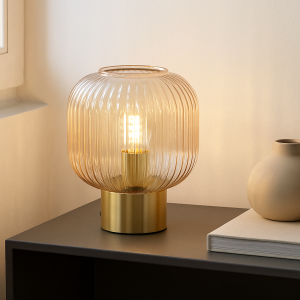 Retro table lamp pink, Charlois, with switch