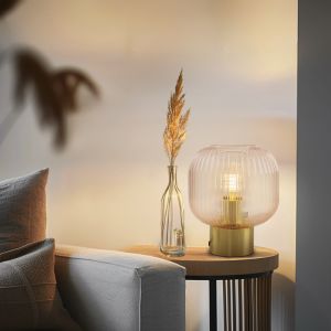 Retro table lamp pink, Charlois, with switch