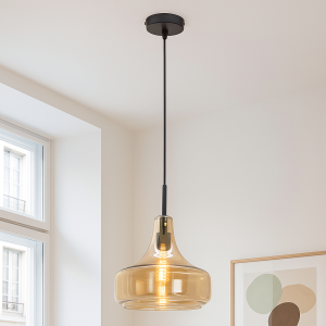 Modern pendant light amber, Yael