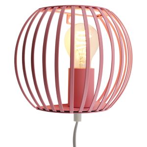Industrial wall light pink, Lieve, with switch