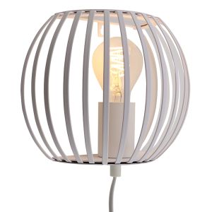 Industrial wall light white, Lieve, with switch