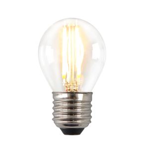 Dimmable Olucia E27 LED filament bulb Melchis, P45, 4W, 2700K