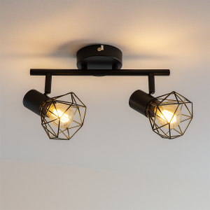 Industrial ceiling spotlight black, Jaylano