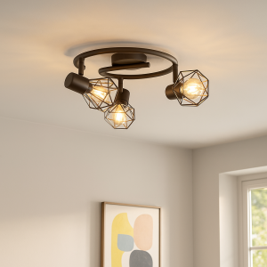 Industrial ceiling spotlight black, Jaylano