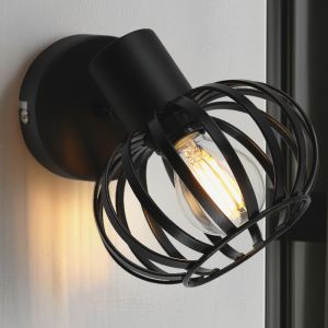 Industrial wall spotlight black, Lieve