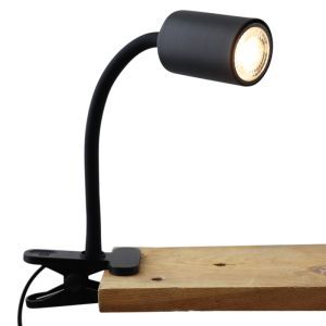 Modern clip spotlight black, Elena, with switch