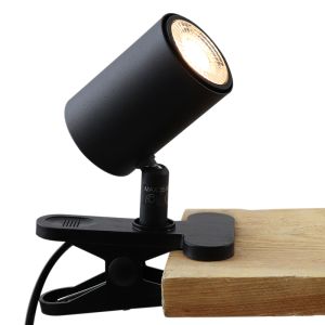 Modern clip spotlight black, Elena, with switch