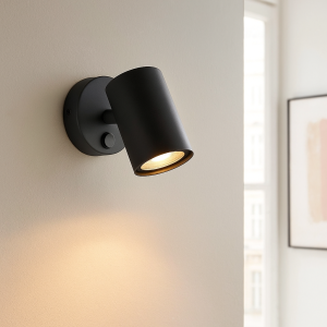 Modern wall spotlight black, Elena, with switch