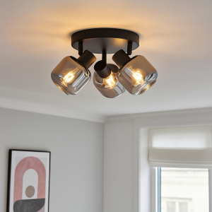 Modern ceiling spotlight black, Craig