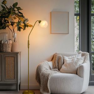 Design floor lamp white, Ayleen, with switch