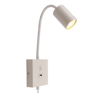 Modern wall spotlight white, Tibor, with switch