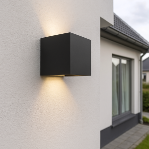 Modern up down wall light black, Dion, 6W, 2700K LED, IP65