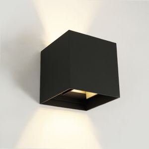 Modern up down wall light black, Dion, 6W, 2700K LED, IP65