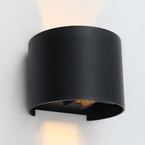 Modern up down wall light black, Dion, 6W, 3000K LED, IP65