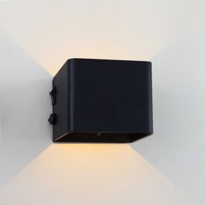 Rechargeable up down wall light black, Dion, 1W, 2700K LED, IP44, motion sensor
