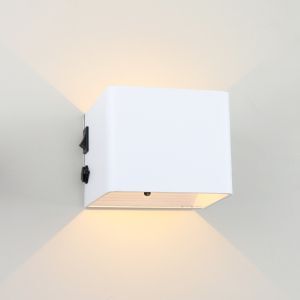 Rechargeable up down wall light white, Dion, 1W, 2700K LED, IP44, motion sensor