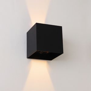 Modern rechargeable wall light black, Dion, 1W, 2700K LED, IP44