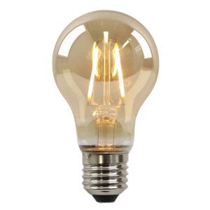 Dimmable Olucia E27 LED filament bulb Yona, amber, A60, 2W, 2200K