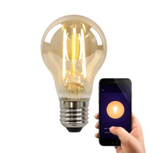 Olucia smart LED bulb E27 Yona, amber, A60, 5W, dim to warm