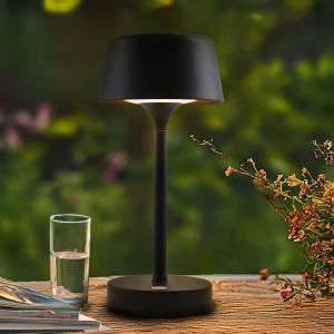Modern outdoor table lamp black, Emily, 3W, 3000K LED, IP44, 3-step dimmable
