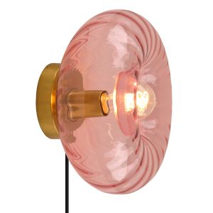 Retro wall light pink, Diane, with switch