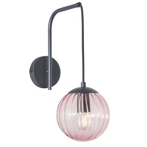 Retro wall light pink, Rifka, with switch