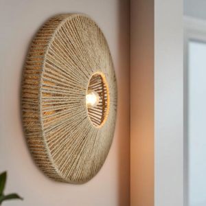Rustic wall light brown, Sanny, with switch