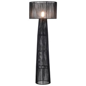 Rustic floor lamp black, Sanny, with switch