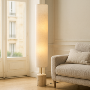 Modern floor lamp beige, Ghislaine, with switch