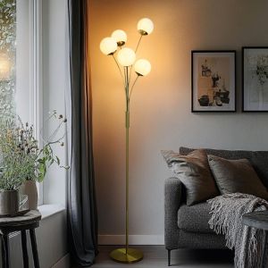 Design floor lamp brass, Stacy, with switch