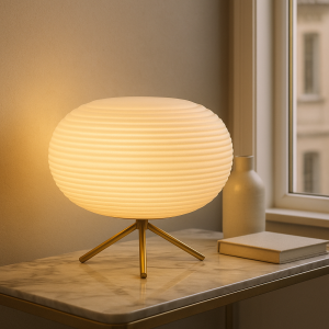 Modern table lamp white, Davide, with switch