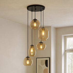 Modern pendant light amber, Caia