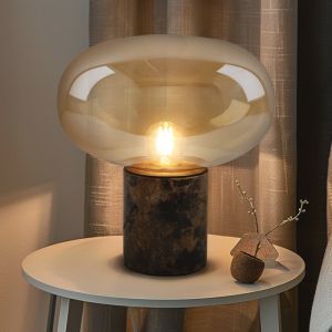 Marble table lamp amber, Alan, with switch