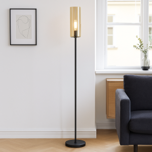 Modern floor lamp amber, Gaya, with switch