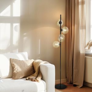 Design floor lamp amber, Remo, with switch