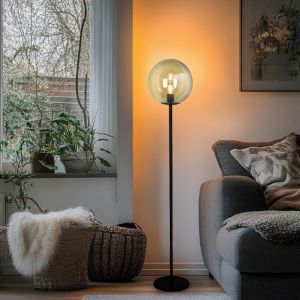 Design floor lamp amber, Dolf, with switch