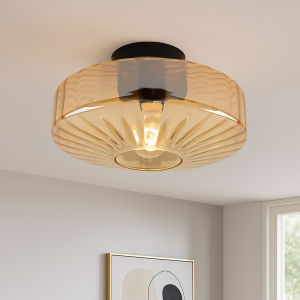 Design flush ceiling light amber, Sevda