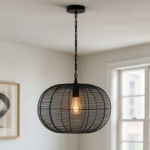 Industrial pendant light black, Phebe