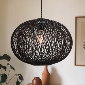 Bamboo pendant light black, Florine